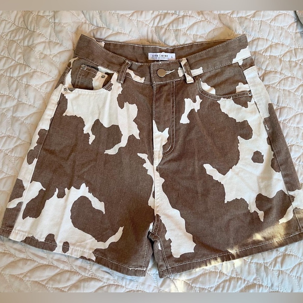 12th Tribe Cow Print Shorts